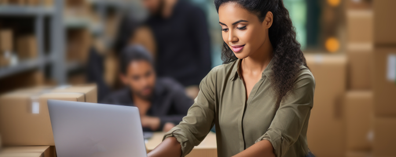 Linkedin Marketing Strategy Blog header Businesswoman working on a LinkedIn Marketing Strategy