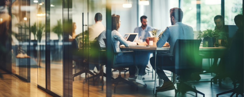 Ai Email Marketing Blog header Coworkers discussing ai email marketing