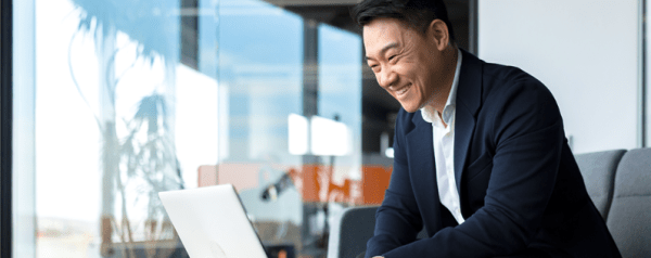 Business owner working on customer relations maagement (CRM) and marketing automation