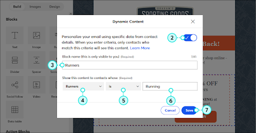 Creating a dynamic content parameter in Constant Contact