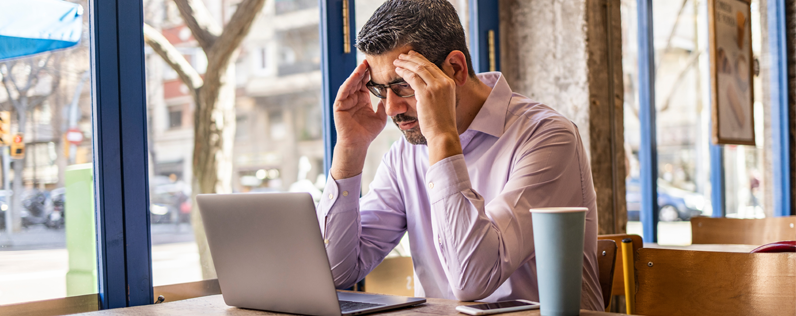 Business owner checking email reputation score