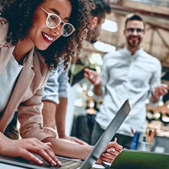 Business person working on an email sequence