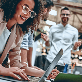 Business person working on an email sequence