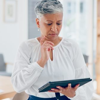 Business owner on ipad
