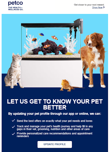 Petco winback email