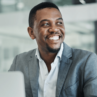 Businessman working on drafting a webinar email