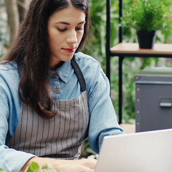 Business woman working on email marketing