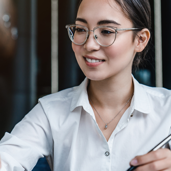 Business woman working on laptop