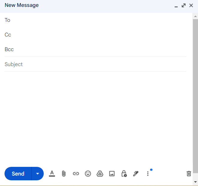 CC and BCC input fields in Gmail