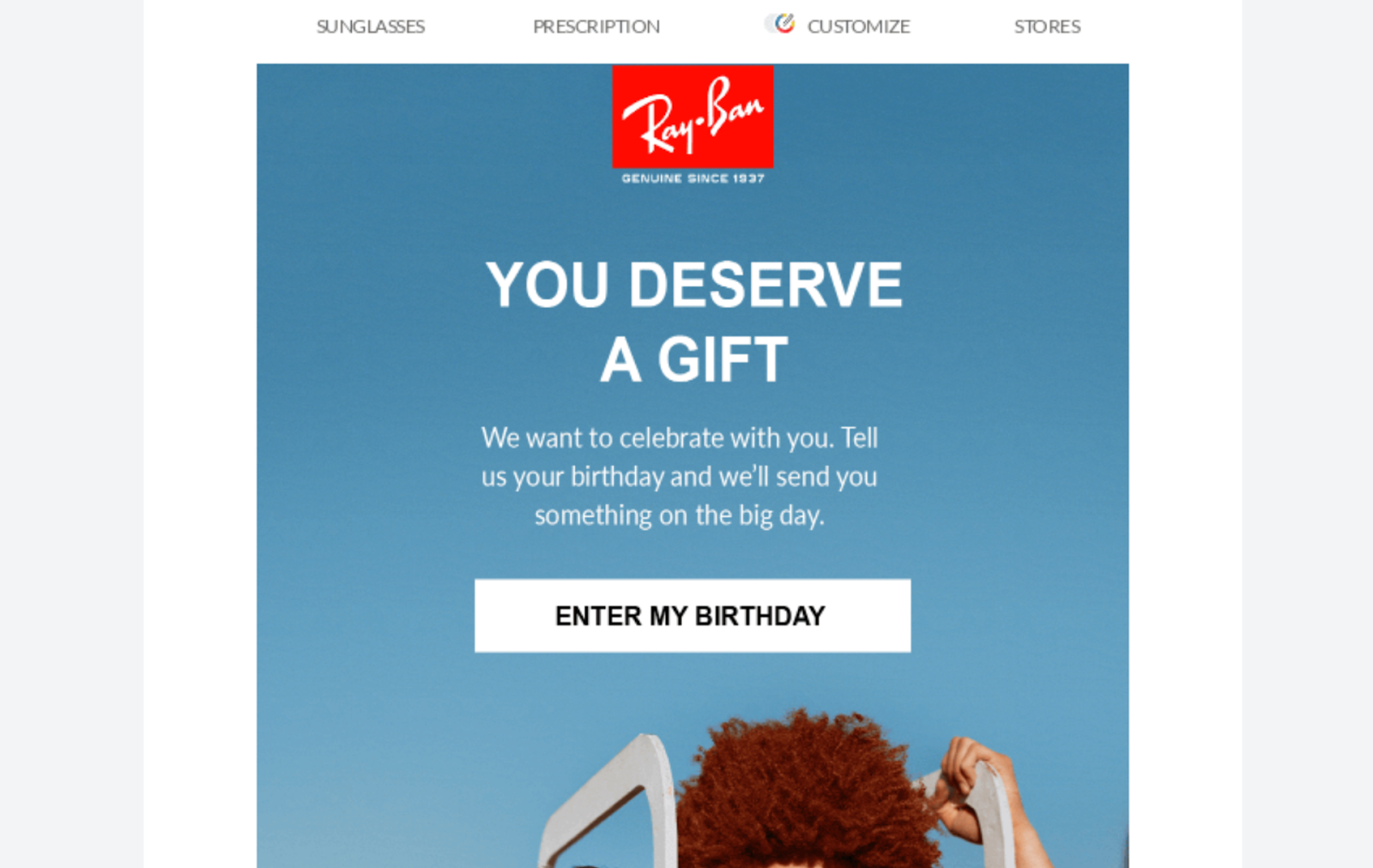 RayBan birthday sign-up