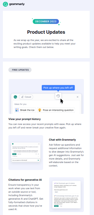 Grammarly newsletter 