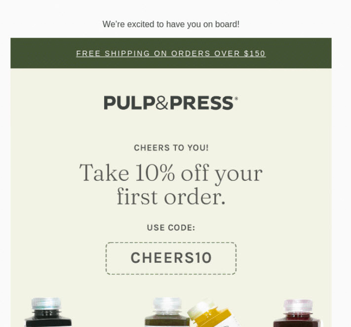 Pulp & Press first order disocunt 