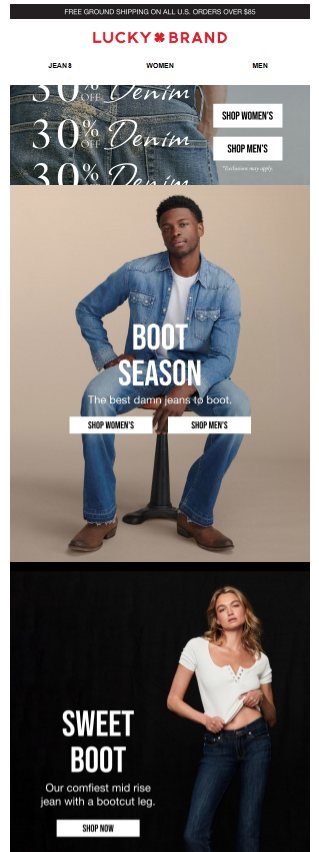 Lucky Brand product email