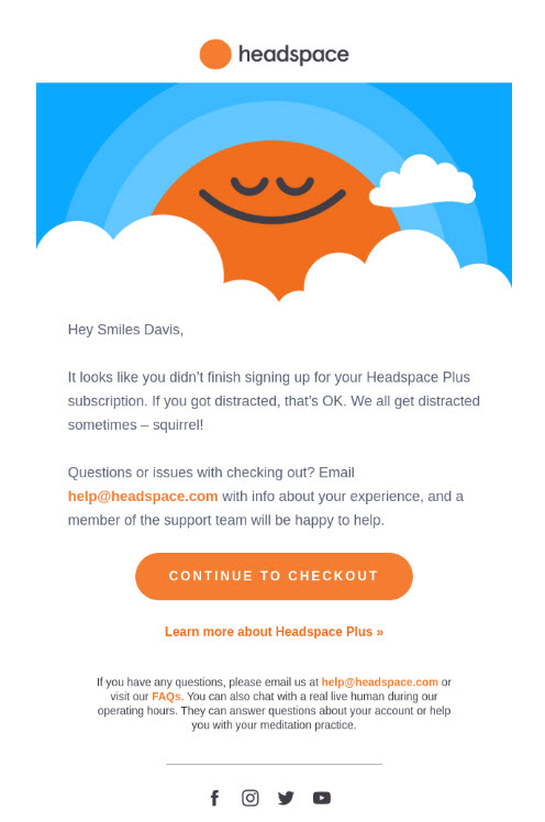 Headspace b2b email marketing 