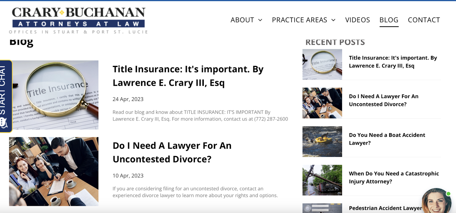 Cary Buchanan's website includes a blog to answer frequently asked questions (FAQs) and give expert advice. 