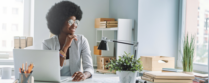 Business owner working at desk on email funnel content