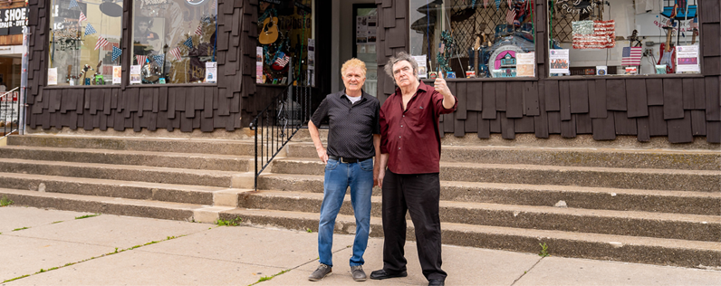 Bruce and Armand Schaubroeck of House of Guitars in Rochester, NY