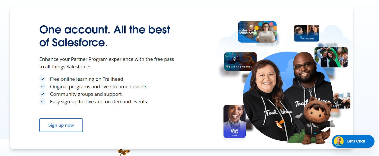 Salesforce partner program sign-up page