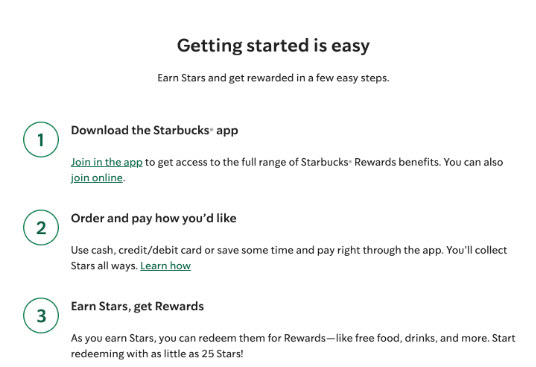 Starbucks loyalty program signup