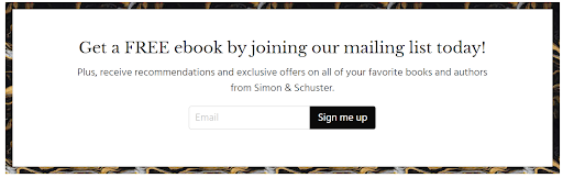 Simon and schuster email opt in with free content download