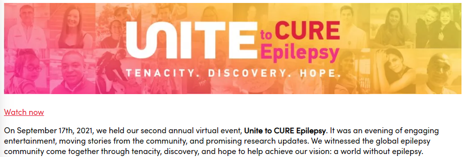 CURE Epilepsy's virtual event description