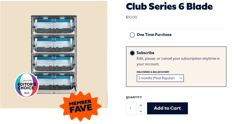 Club Series 6 Blade cart page