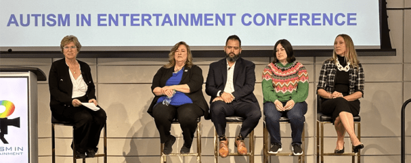 Autism in Entertainment A breakout talk hosted by Judi Uttal (left) featuring (left to right): Maureen McIntyre (California Department of Rehabilitation), Michael Luna (Department of Development Services), Tania Morawiec (State Council on Dev. Disabilities)