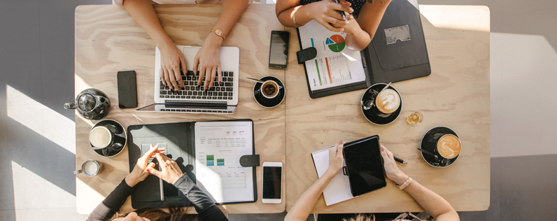 Technology Partnerships Blog header Four women forming a technology partnership