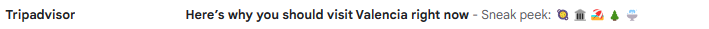 Tripadvisor email subject line sample