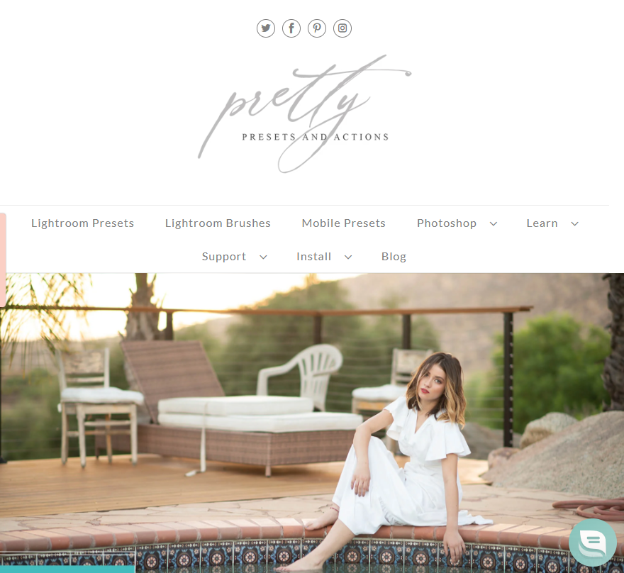 Pretty Presets and Actions shopify store example