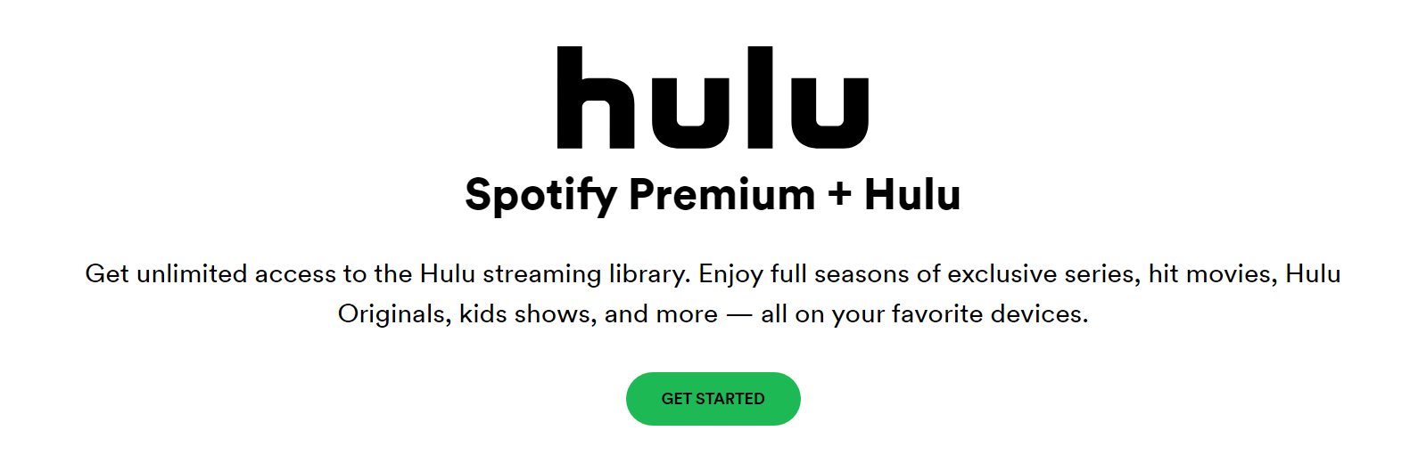 Hulu and Spotify partnership ad