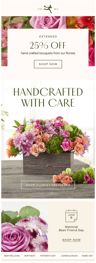 FTD sales email sample
