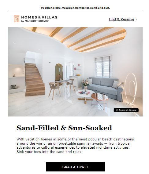 Retargeting email from Marriott