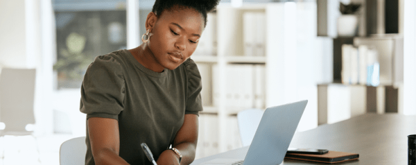 Professional on laptop