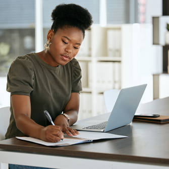 Professional on laptop