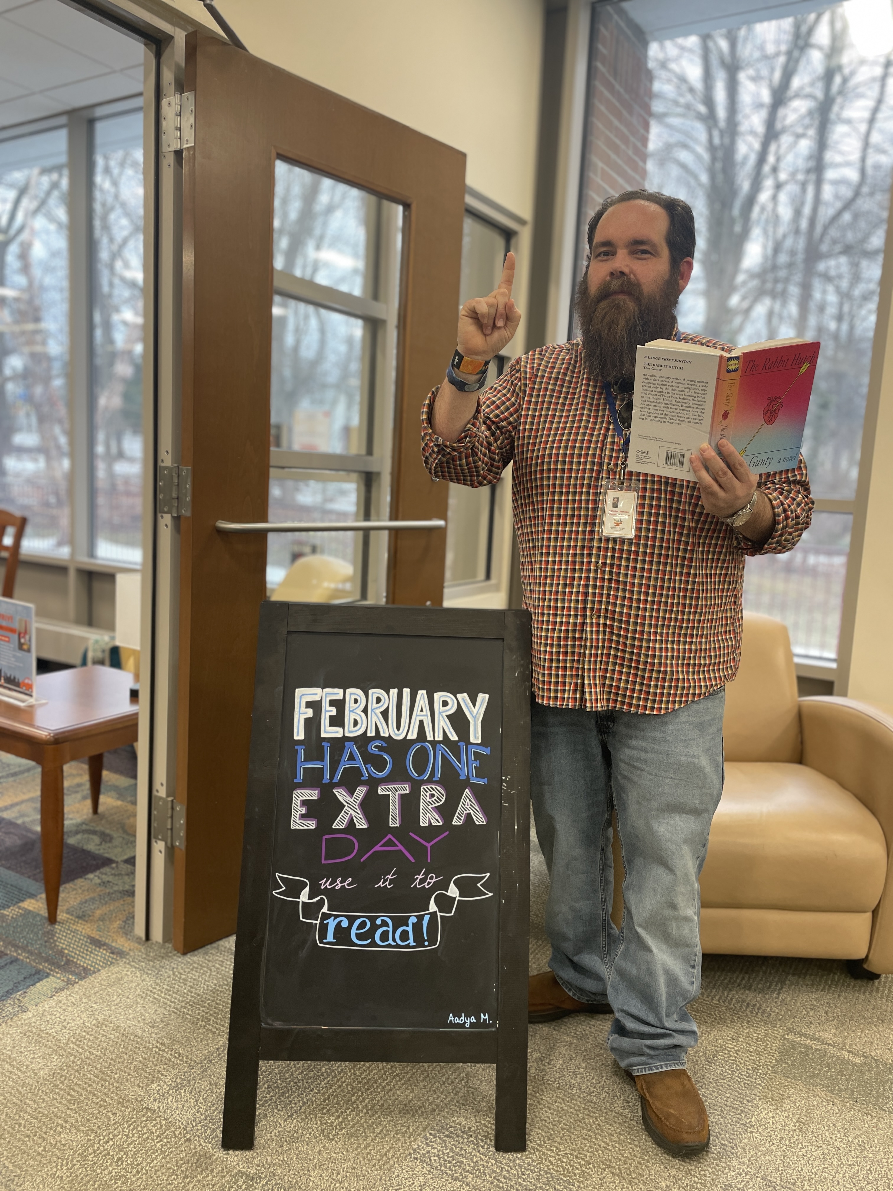 Nicholas Jackson, Head of Information Services and Facilities Manager at Parsippany Public Library, poses for a photo to promote reading.