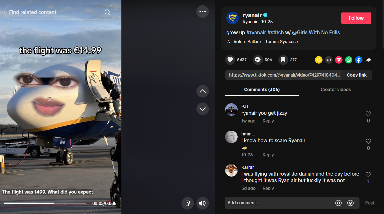 This social media campaign example from Ryanair uses stereotypes about their company as fuel for fun social media posts.