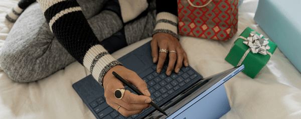 Woman online shopping on Cyber Monda