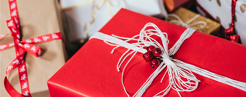 Holiday gifts red and white