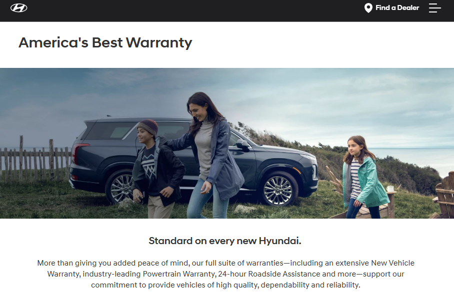 Hyundai messaging on car warranty