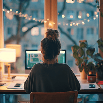Woman working remote