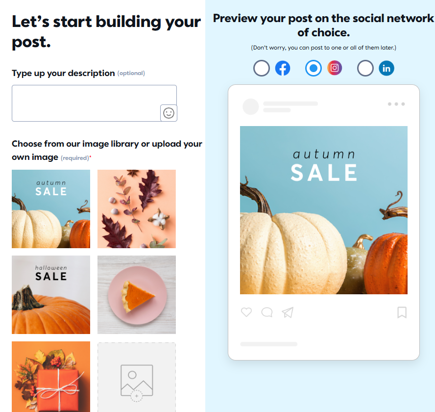 Create a social media post with pre-design Canva templates in the Cnnstant Contact app