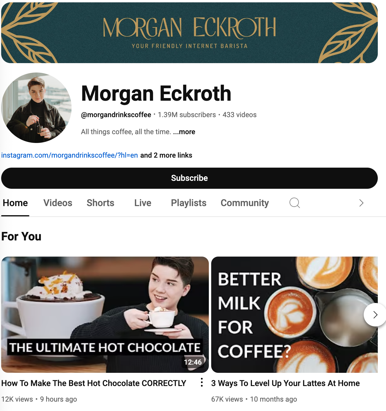 Morgan Eckroth is a video content creator who posts on YouTube, Instagram, and TikTok