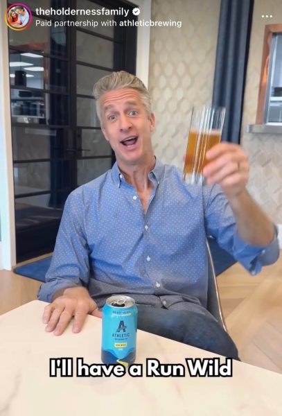 A still from a collaborative Instagram post between Athletic Brewing and influencers Holderness Family.