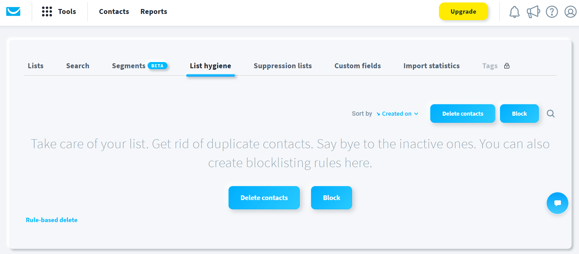 This is an image of GetResponse&rsquo;s list hygiene functionality