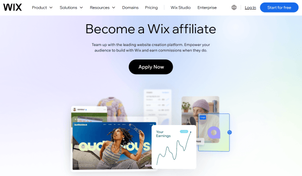 Wix&rsquo;s page introduces its updated program. 