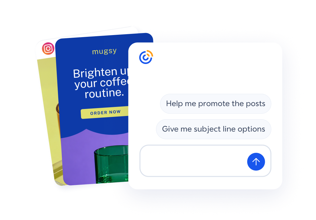 AI assistant helping promote posts across email and social channels